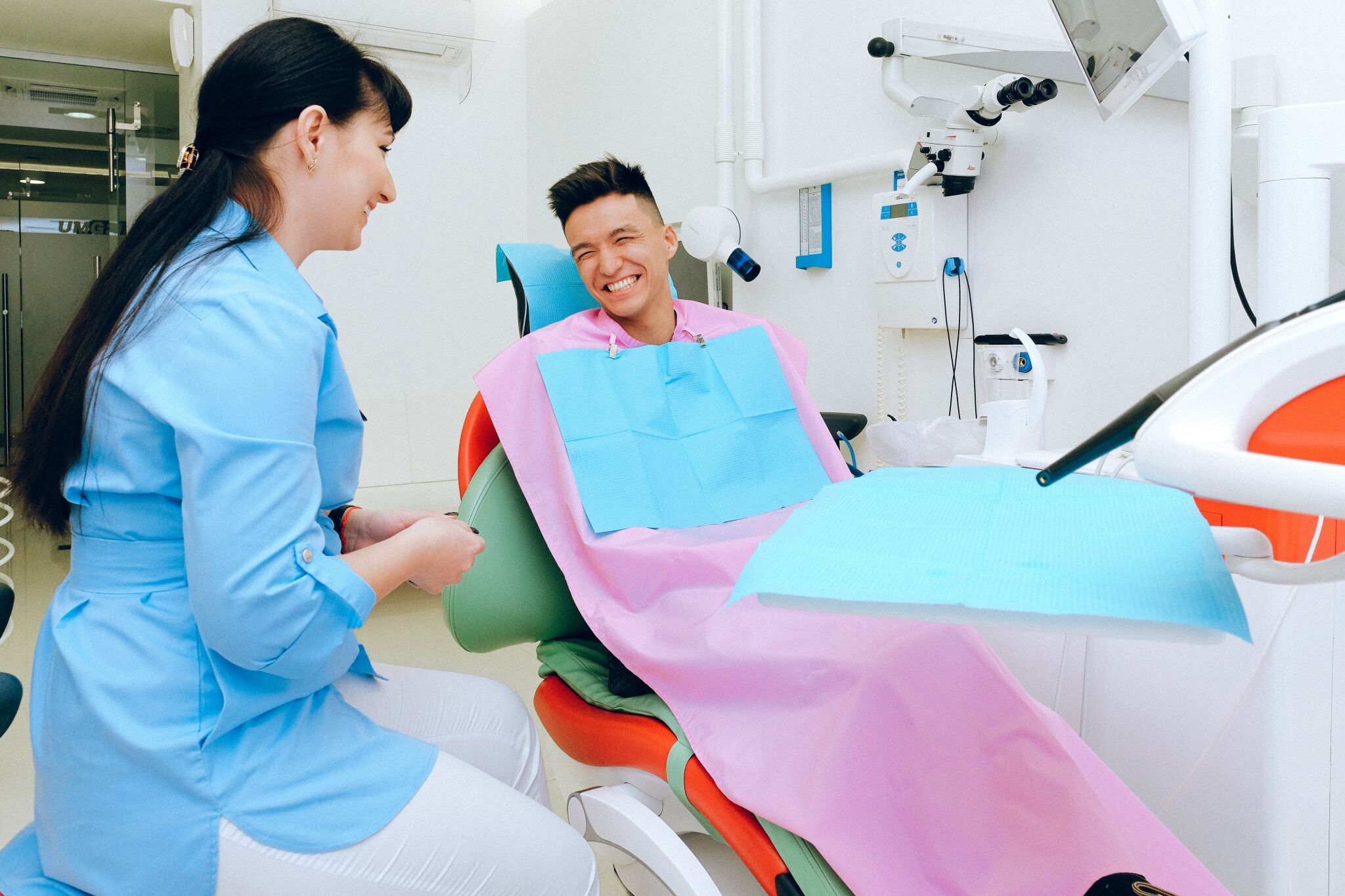 Dental Assistant with a male client