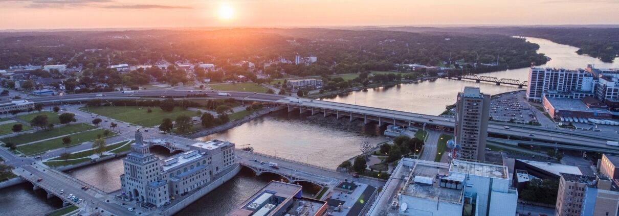 Aerial view of Cedar Rapids, Iowa