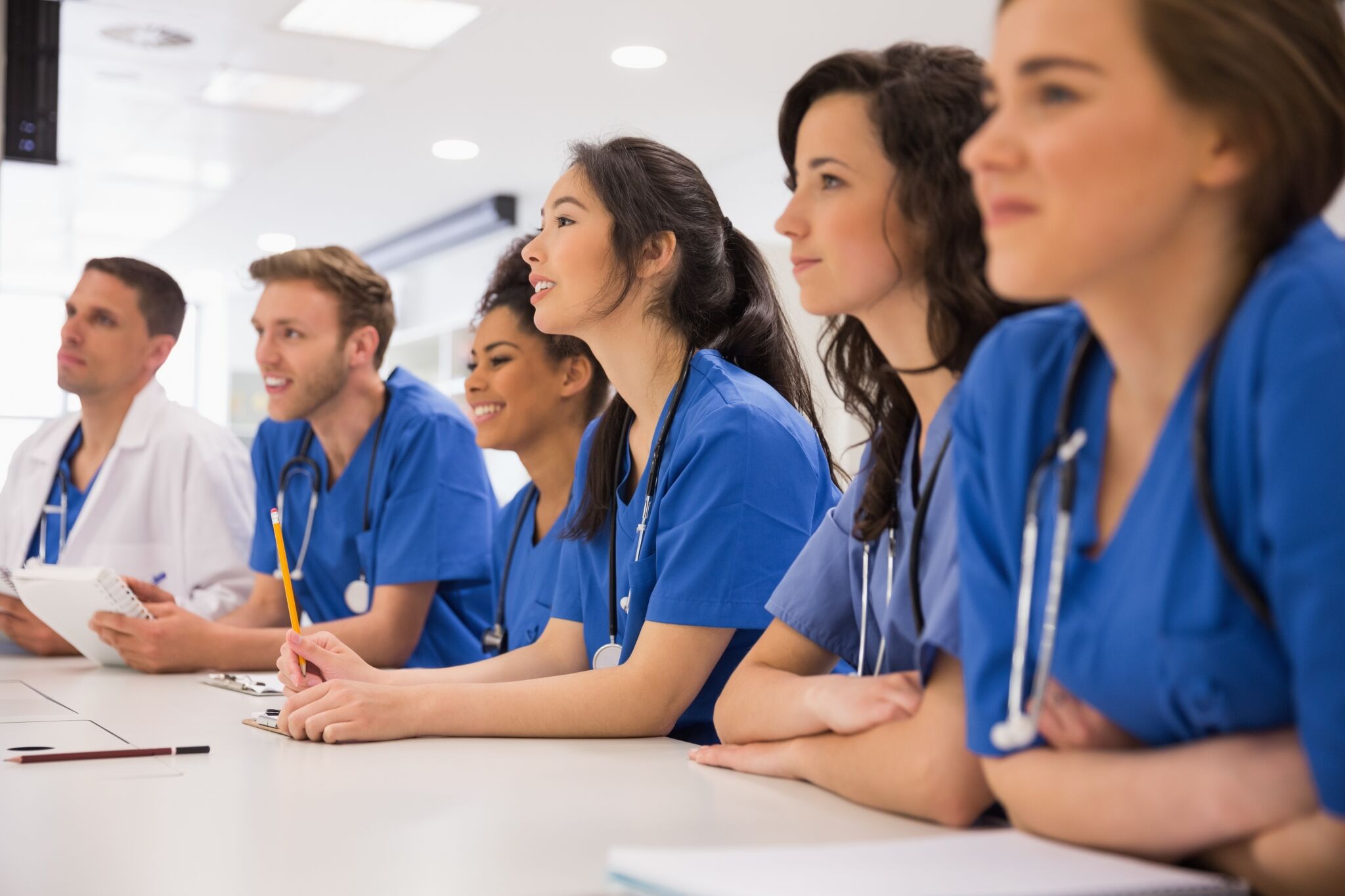 Smiling team of healthcare professionals