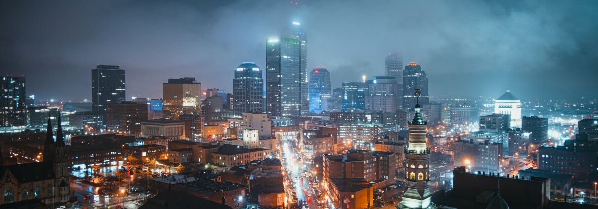 Night view of Indianapolis, Indiana