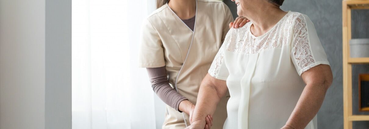 Female nurse with patient