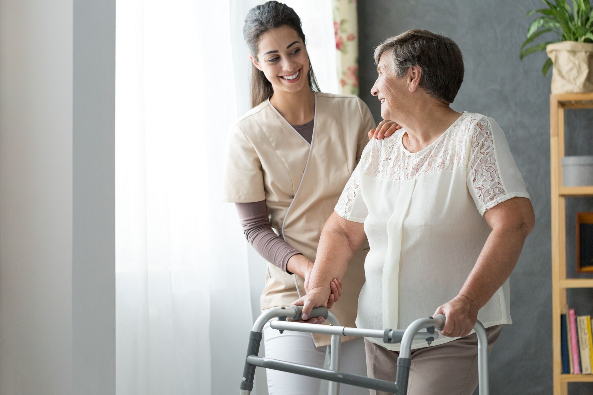 Female nurse with patient